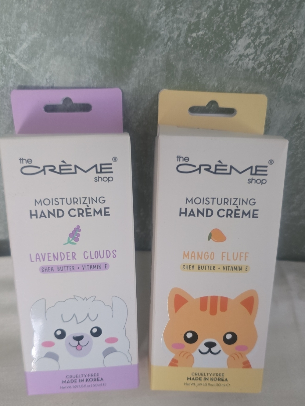 2 the Crème Shop Moisturizing Hand Crème Duo - Lavender Clouds & Mango Fluff New